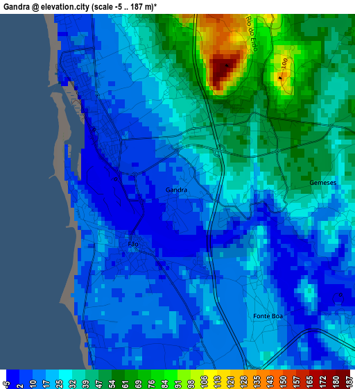 Gandra elevation map