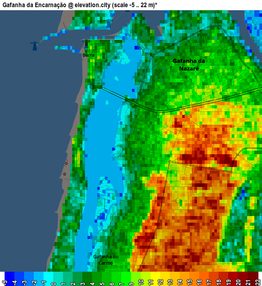 Gafanha da Encarnação elevation map