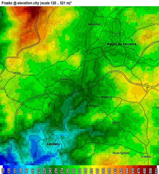 Frazão elevation map