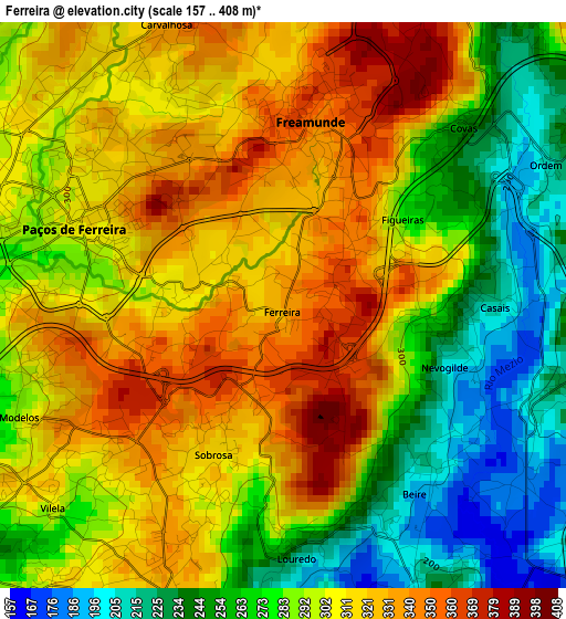 Ferreira elevation map