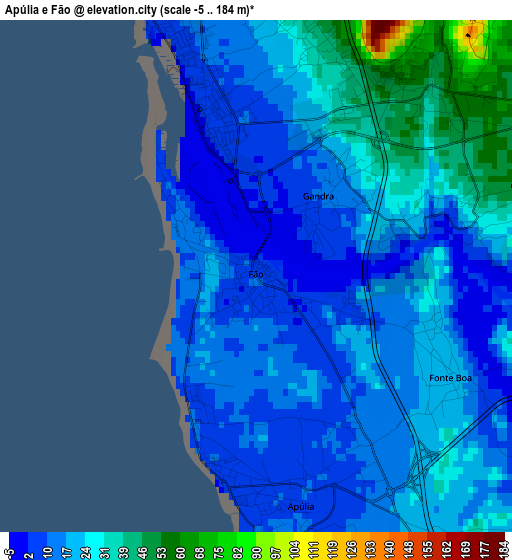 Apúlia e Fão elevation map