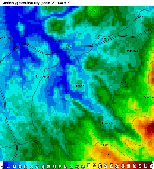 Cristelo elevation map