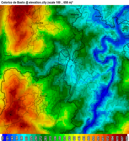 Celorico de Basto elevation map