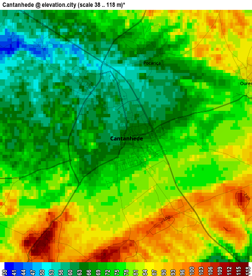 Cantanhede elevation map