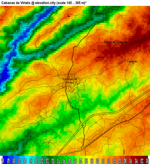 Cabanas de Viriato elevation map