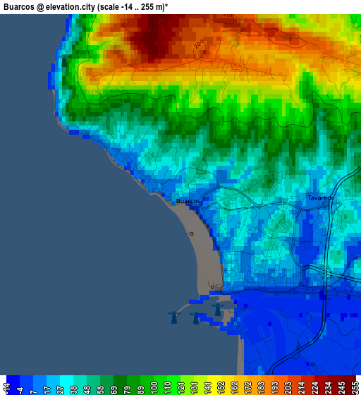 Buarcos elevation map