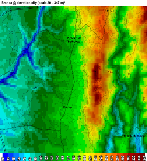 Branca elevation map