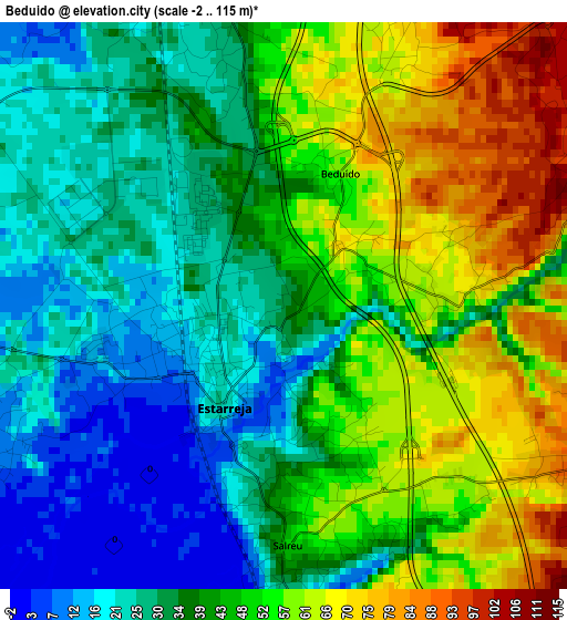 Beduido elevation map