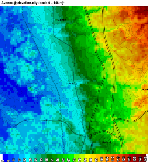 Avanca elevation map