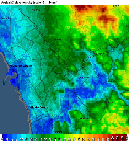 Argivai elevation map