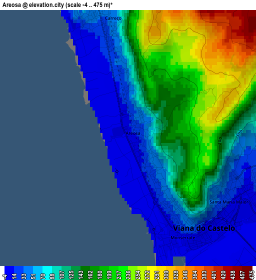 Areosa elevation map