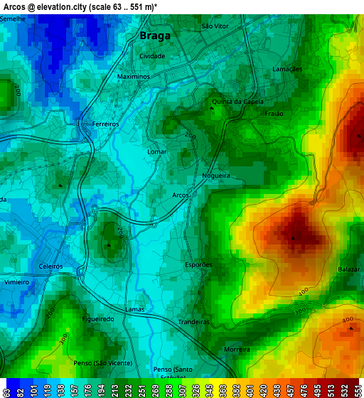 Arcos elevation map