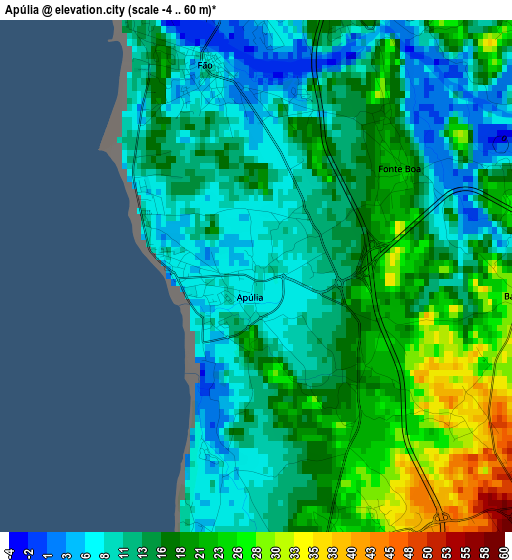 Apúlia elevation map