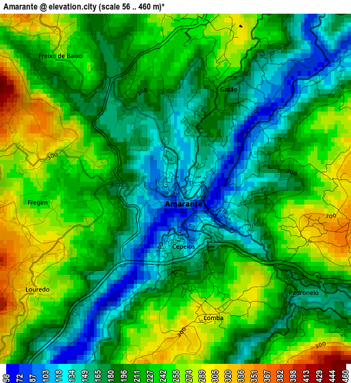 Amarante elevation map