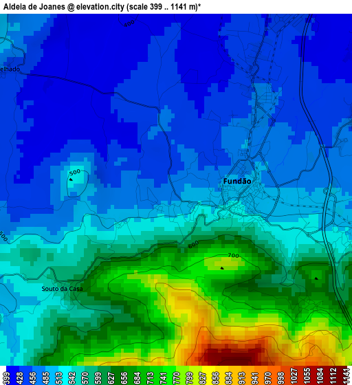 Aldeia de Joanes elevation map