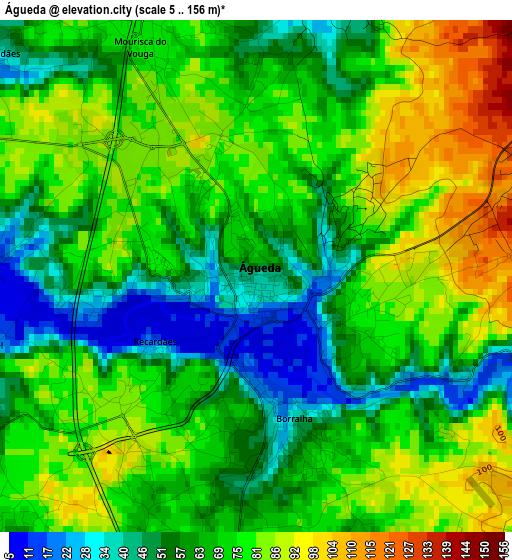 Águeda elevation map