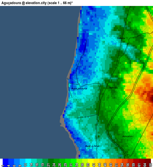 Aguçadoura elevation map