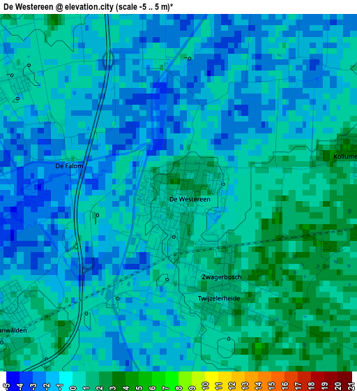 De Westereen elevation map