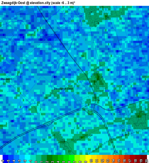 Zwaagdijk-Oost elevation map