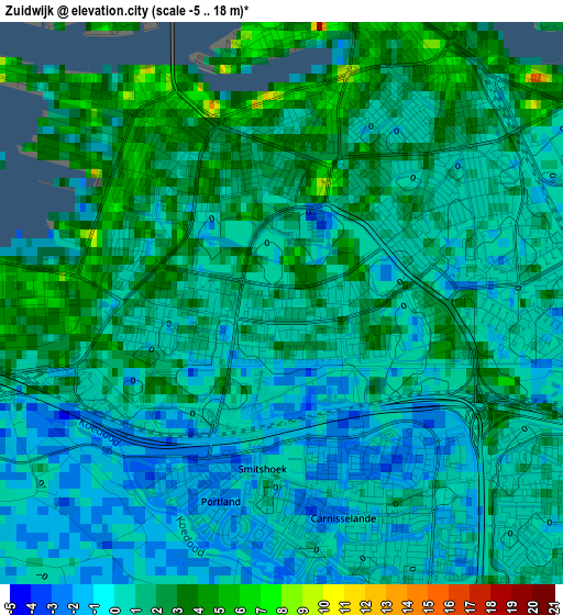 Zuidwijk elevation map