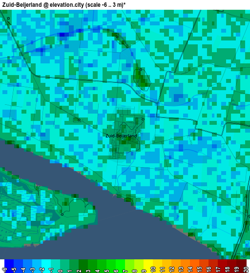 Zuid-Beijerland elevation map