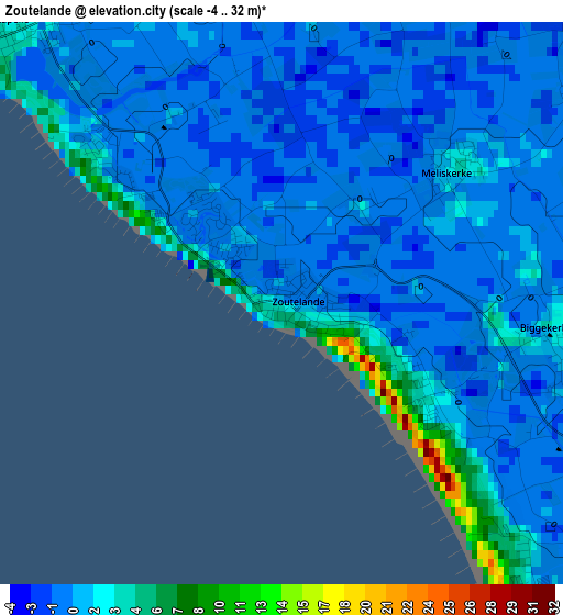 Zoutelande elevation map