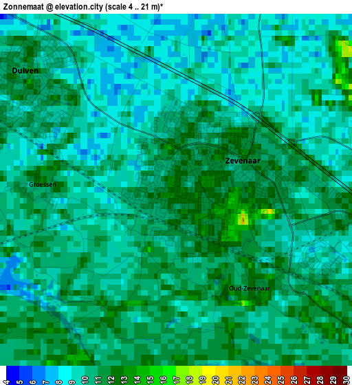 Zonnemaat elevation map