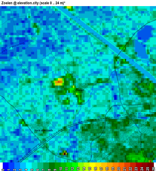 Zoelen elevation map