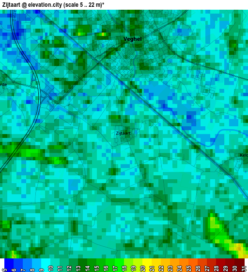 Zijtaart elevation map