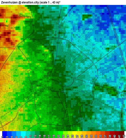 Zevenhuizen elevation map