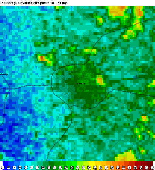 Zelhem elevation map