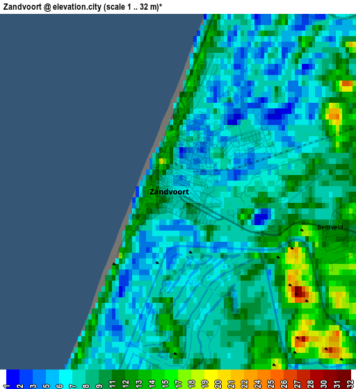 Zandvoort elevation map