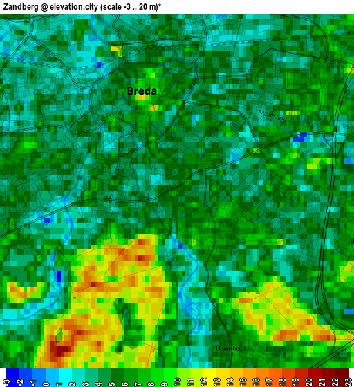 Zandberg elevation map