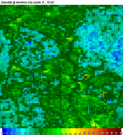 Zaandijk elevation map