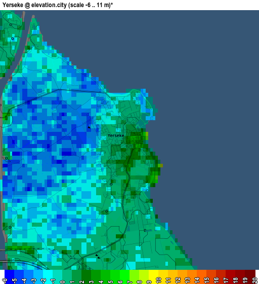 Yerseke elevation map