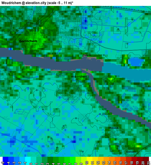 Woudrichem elevation map