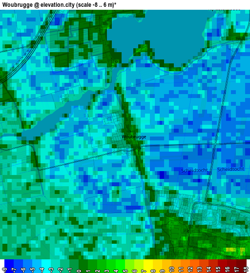 Woubrugge elevation map