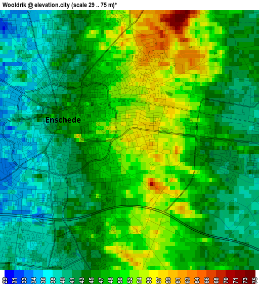 Wooldrik elevation map