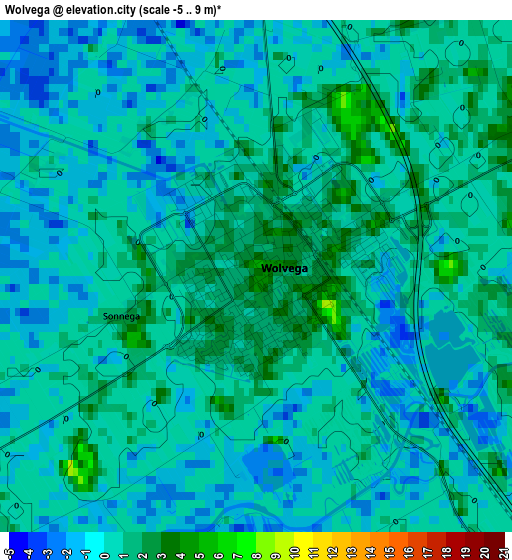 Wolvega elevation map