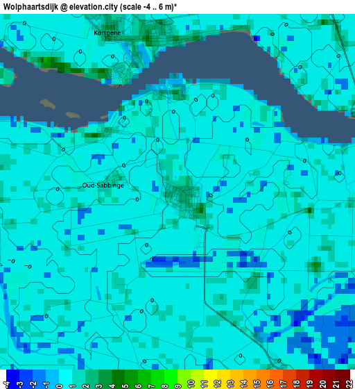 Wolphaartsdijk elevation map