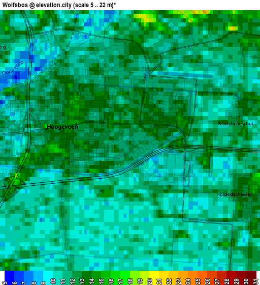 Wolfsbos elevation map