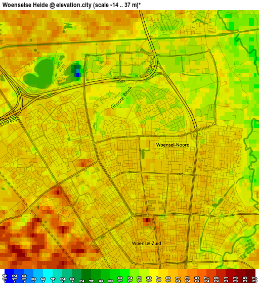 Woenselse Heide elevation map