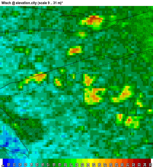 Wisch elevation map