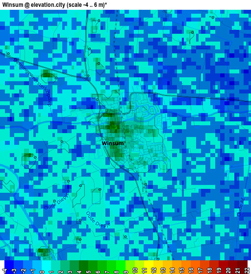 Winsum elevation map