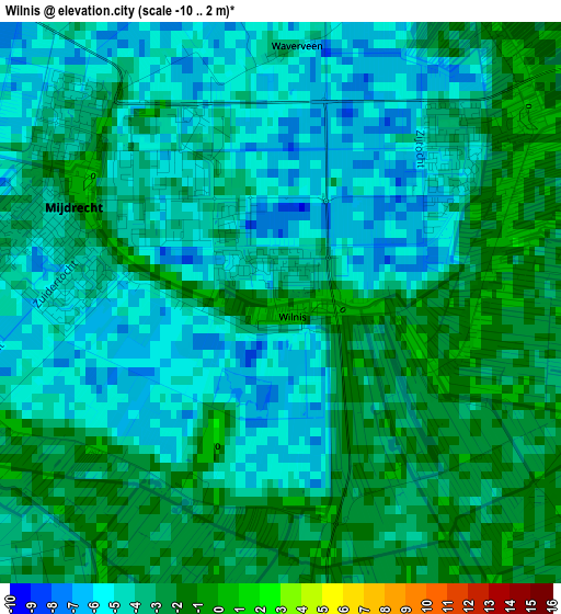 Wilnis elevation map