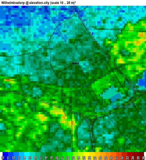 Wilhelminadorp elevation map