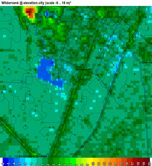 Wildervank elevation map