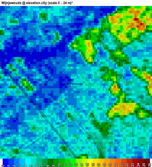 Wijnjewoude elevation map