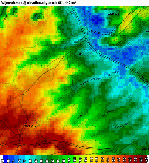 Wijnandsrade elevation map