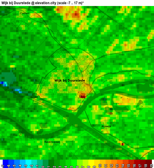 Wijk bij Duurstede elevation map